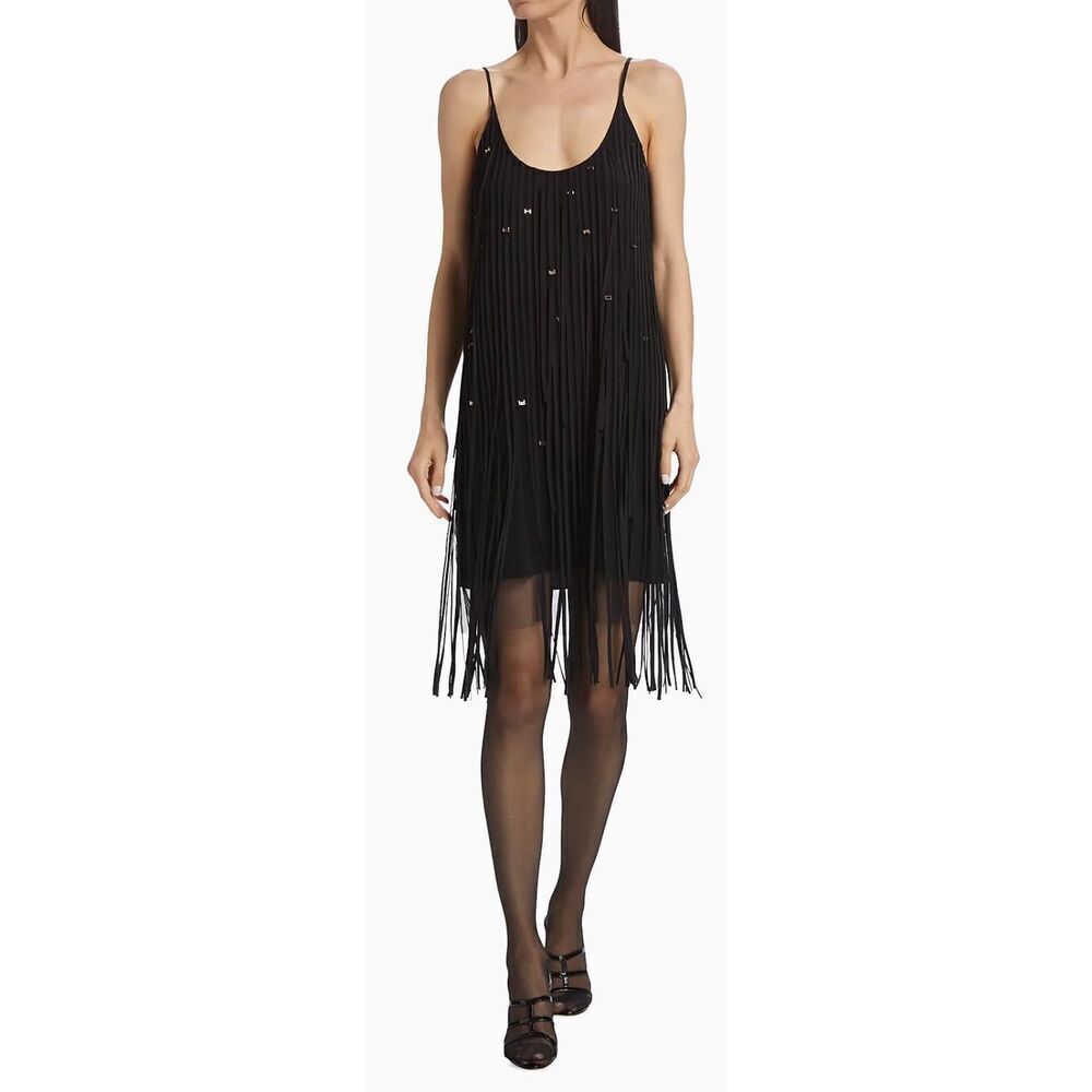 Jason Wu Collection Embroidred Fringe Tulle Minidress in Black NWT Size 6 - Picture 2 of 10